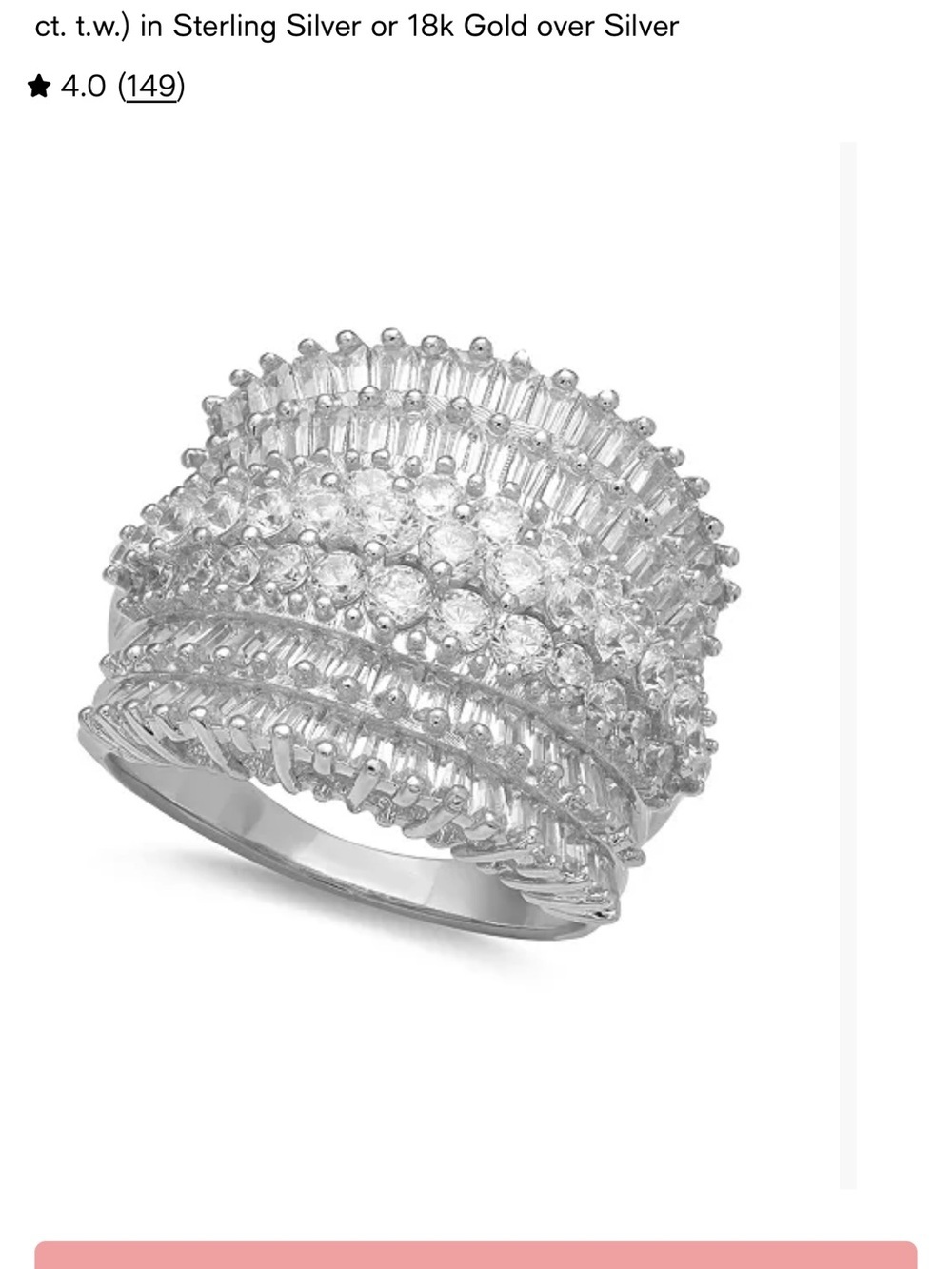 Giani Bernini Silver Multi-Row CZ Statement Ring 6
Cubic Zirconia - Picture 11 of 15
